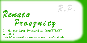 renato prosznitz business card